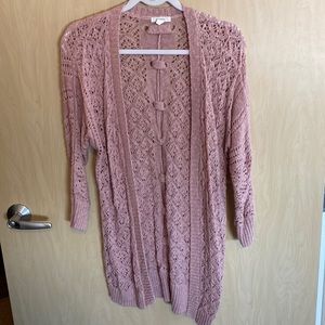 Open knit cardigan